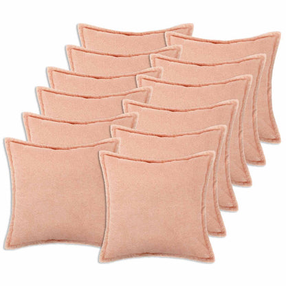 Kussensloop 12 pcs HOUTEN Roze 45 x 45 cm Bouclé