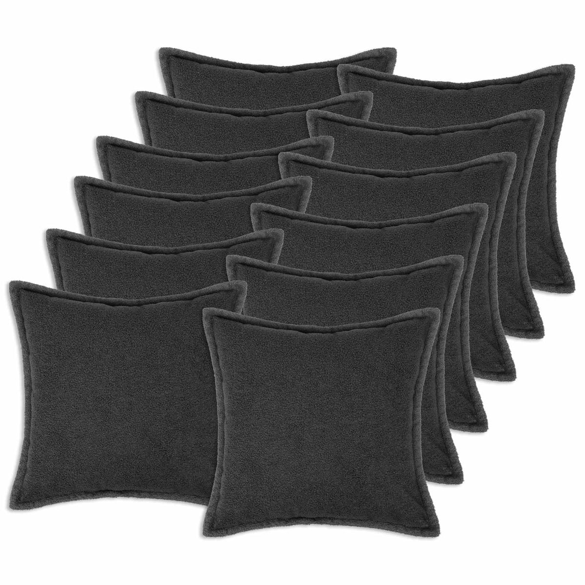 Kussensloop 12 pcs HOUTEN Donkergrijs 45 x 45 cm Bouclé