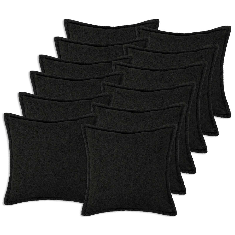 Kussensloop 12 pcs HOUTEN Zwart 45 x 45 cm Bouclé