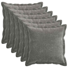 Kussensloop 6 st HOUTEN Donkergrijs 45 x 45 cm Chenille Stof