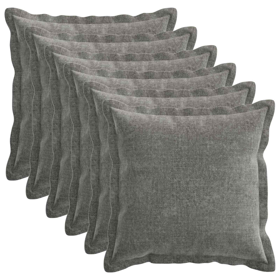Kussensloop 6 st HOUTEN Donkergrijs 45 x 45 cm Chenille Stof