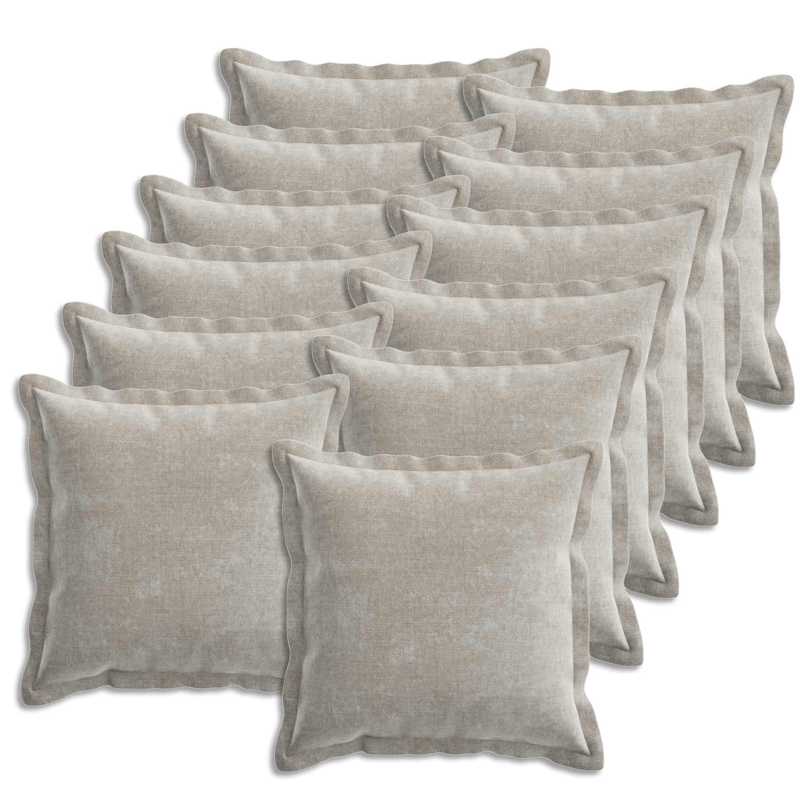 Kussensloop 12 st HOUTEN Lichtgrijs 45 x 45 cm Chenille Stof
