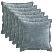 Kussensloop 6 st lichtblauw 45x45 cm chenille