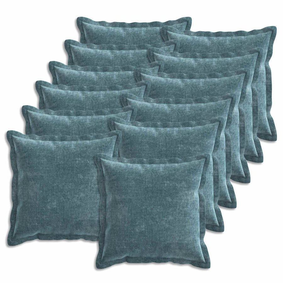 Kussensloop 12 st HOUTEN Blauw 45 x 45 cm Chenille Stof