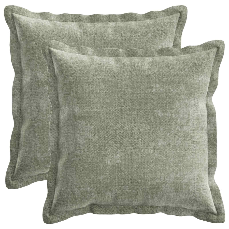 Kussensloop 2 st HOUTEN Groen 45 x 45 cm Chenille Stof