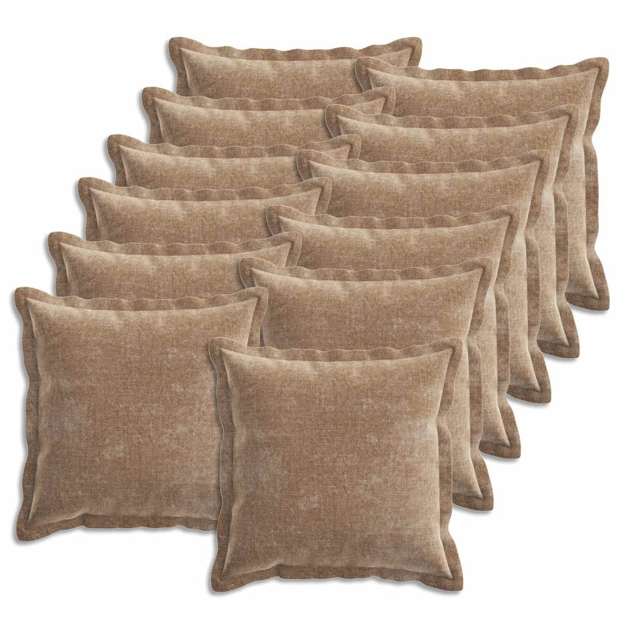 Kussensloop 12 st HOUTEN Bruin 45 x 45 cm Chenille Stof