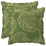 Kussensloop 45x45 cm groen bladontwerp polyester