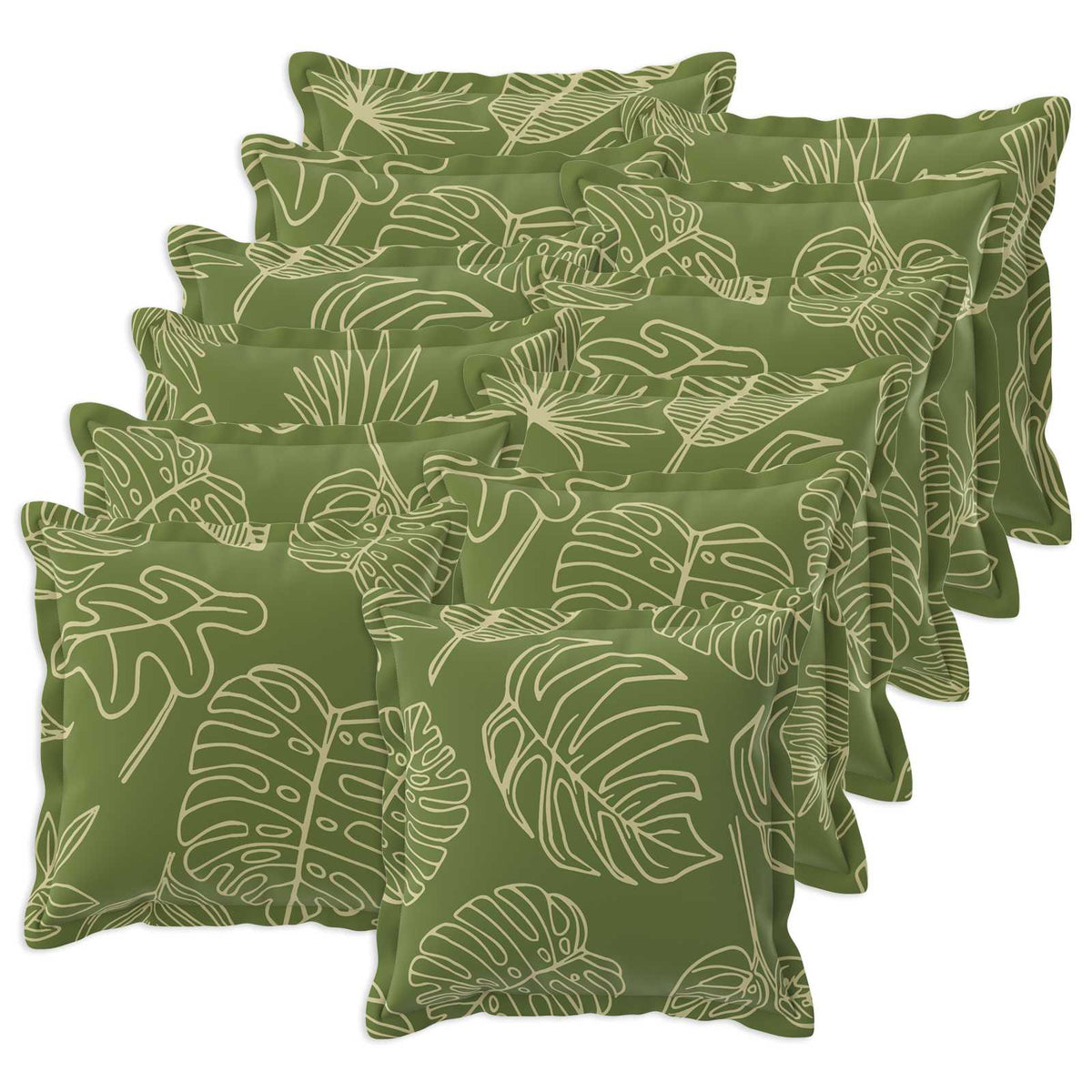 Kussensloop 12 st HOUTEN Bladontwerp 45 x 45 cm Polyester