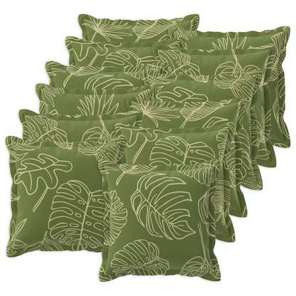Kussensloop 12 st HOUTEN Bladontwerp 45 x 45 cm Polyester