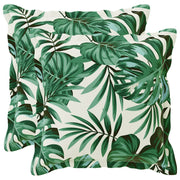 Kussensloop 45x45 cm polyester groen bladpatroon 2 stuks