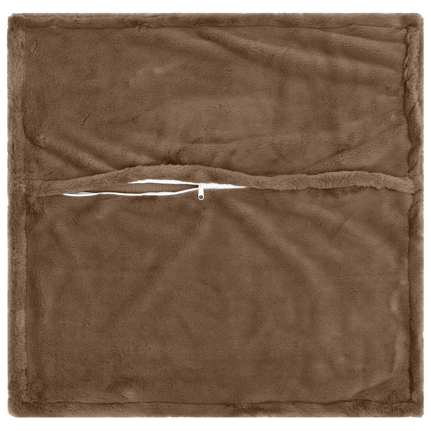 Kussensloop 2 st HOUTEN Licht Bruin 45 x 45 cm Nep Konijnenbont