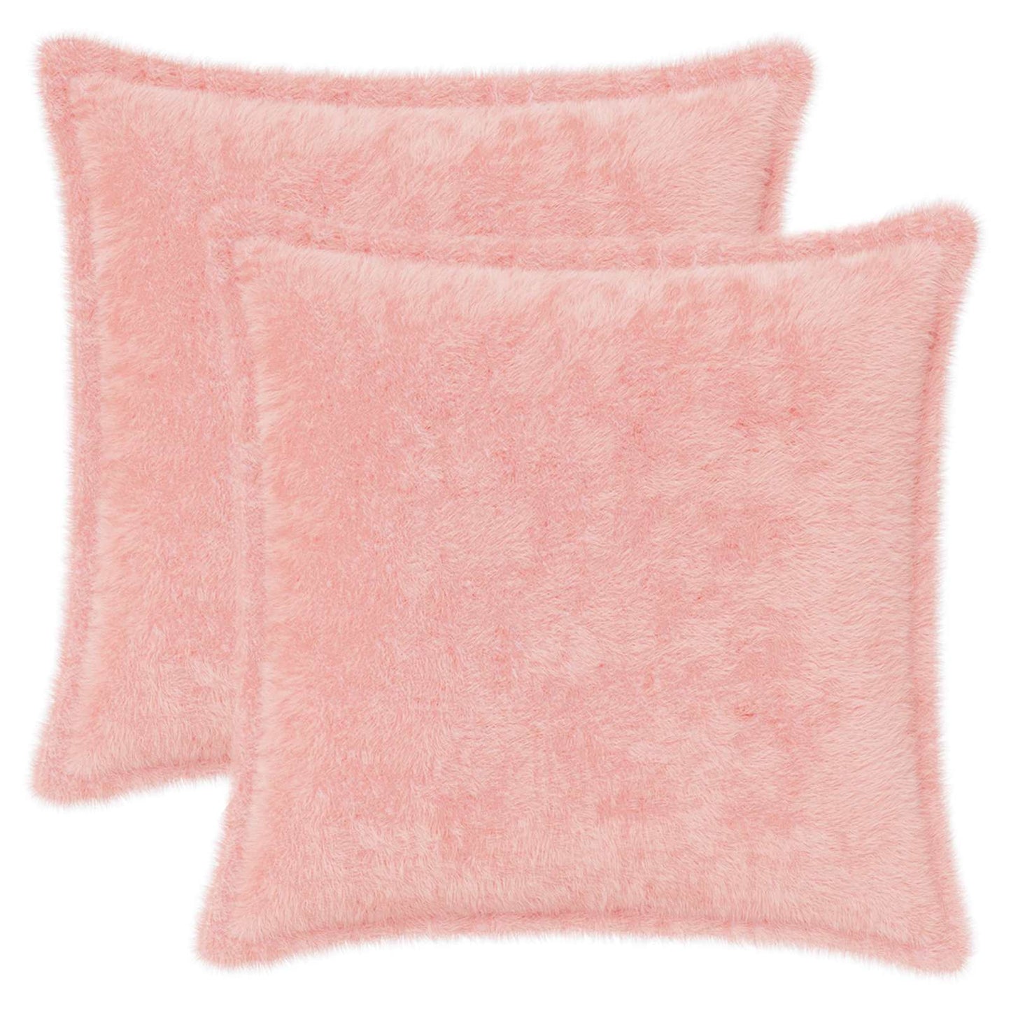 Kussensloop 2 st HOUTEN Roze 45 x 45 cm Nep Konijnenbont