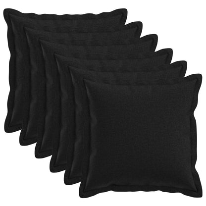 Kussensloop 6 pcs HOUTEN Zwart 50 x 50 cm Faux Linnen