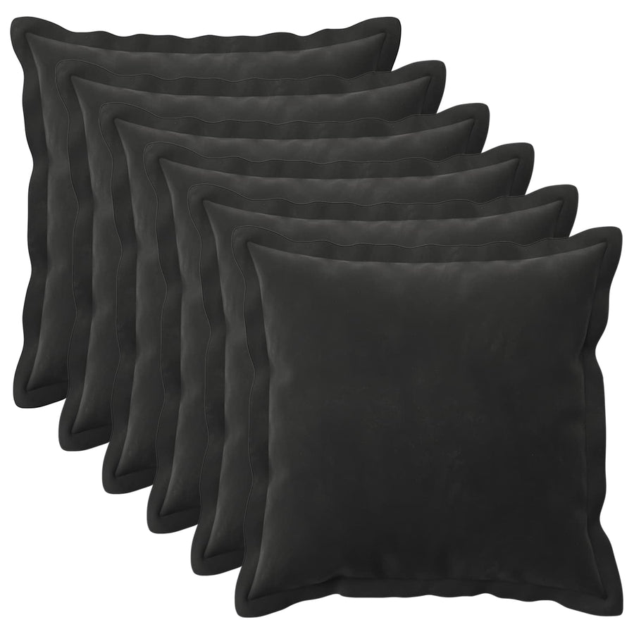 Kussensloop 6 pcs HOUTEN Zwart 50 x 50 cm Fluweel
