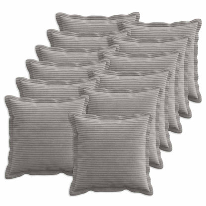 Kussensloop 12 st HOUTEN Lichtgrijs 50 x 50 cm corduroy