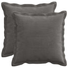 Kussensloop 2 st donkergrijs corduroy 50x50 cm