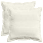 Kussensloop 50x50 cm corduroy crèmekleurig (2 st)