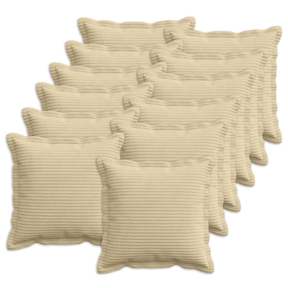 Kussensloop 12 st HOUTEN Lichtgroen Grijs 50 x 50 cm corduroy