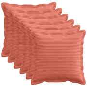 Kussensloop 50x50 cm rood-oranje corduroy (6 stuks)