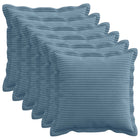 Kussensloop blauw 50x50 cm set van 6 corduroy