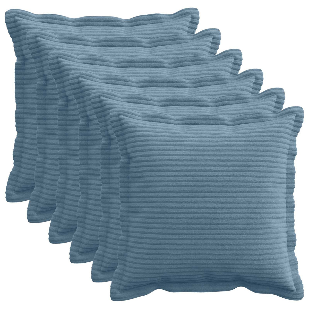 Kussensloop 6 st HOUTEN Blauw 50 x 50 cm corduroy