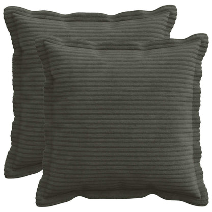 Kussensloop 2 st HOUTEN Antraciet 50 x 50 cm corduroy