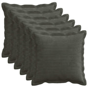 Kussenhoes 6 st antraciet 50x50 cm corduroy