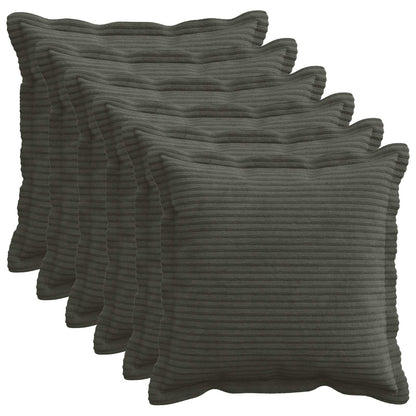 Kussensloop 6 st HOUTEN Antraciet 50 x 50 cm corduroy