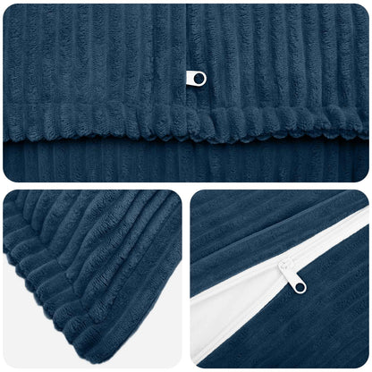 Kussensloop 12 st HOUTEN Marineblauw 50 x 50 cm corduroy