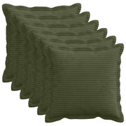 Kussensloop set 6x groen corduroy 50x50 cm