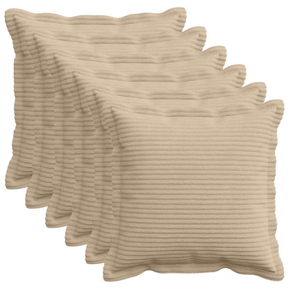 Kussensloop 6 st HOUTEN Taupe 50 x 50 cm corduroy