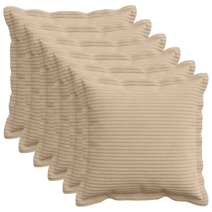 Kussensloop 6 st HOUTEN Taupe 50 x 50 cm corduroy
