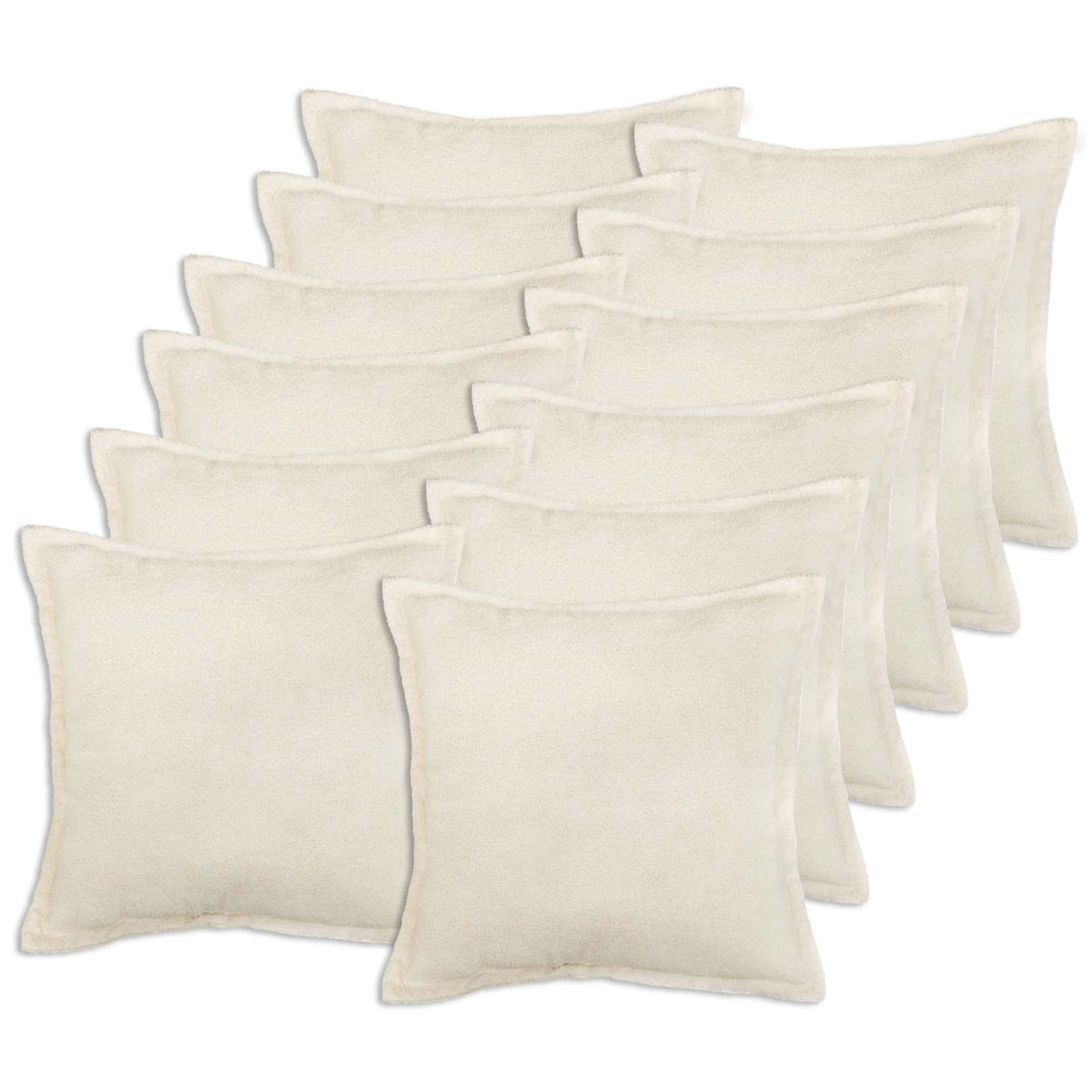 Kussensloop 12 pcs HOUTEN Crèmekleurig 50 x 50 cm Bouclé