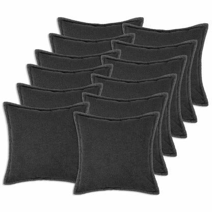 Kussensloop 12 pcs HOUTEN Donkergrijs 50 x 50 cm Bouclé