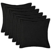Kussenslopen 6 stuks zwart 50x50 cm bouclé