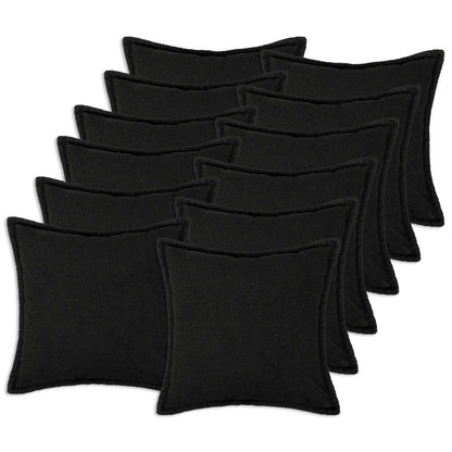 Kussensloop 12 pcs HOUTEN Zwart 50 x 50 cm Bouclé