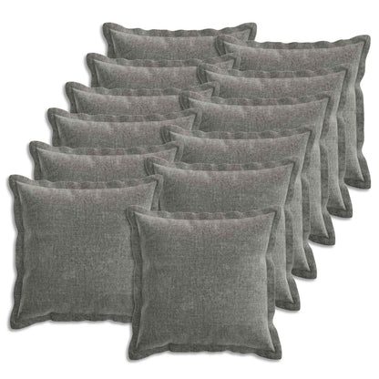 Kussensloop 12 st HOUTEN Donkergrijs 50 x 50 cm Chenille Stof