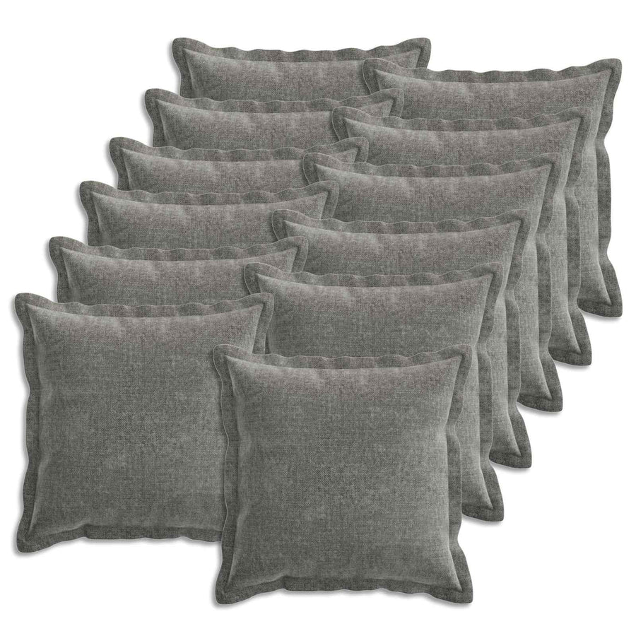Kussensloop 12 st HOUTEN Donkergrijs 50 x 50 cm Chenille Stof