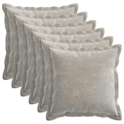 Kussensloop 6 st lichtgrijs 50x50 cm chenille polyester