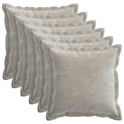 Kussensloop 6 st HOUTEN Lichtgrijs 50 x 50 cm Chenille Stof