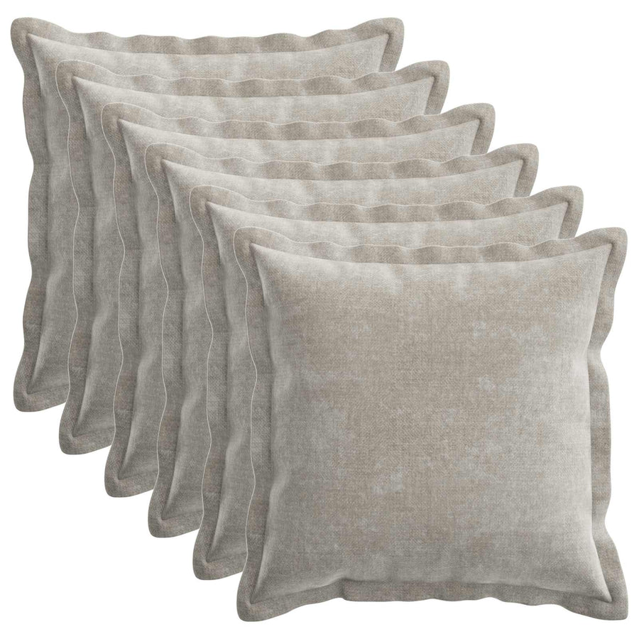 Kussensloop 6 st HOUTEN Lichtgrijs 50 x 50 cm Chenille Stof