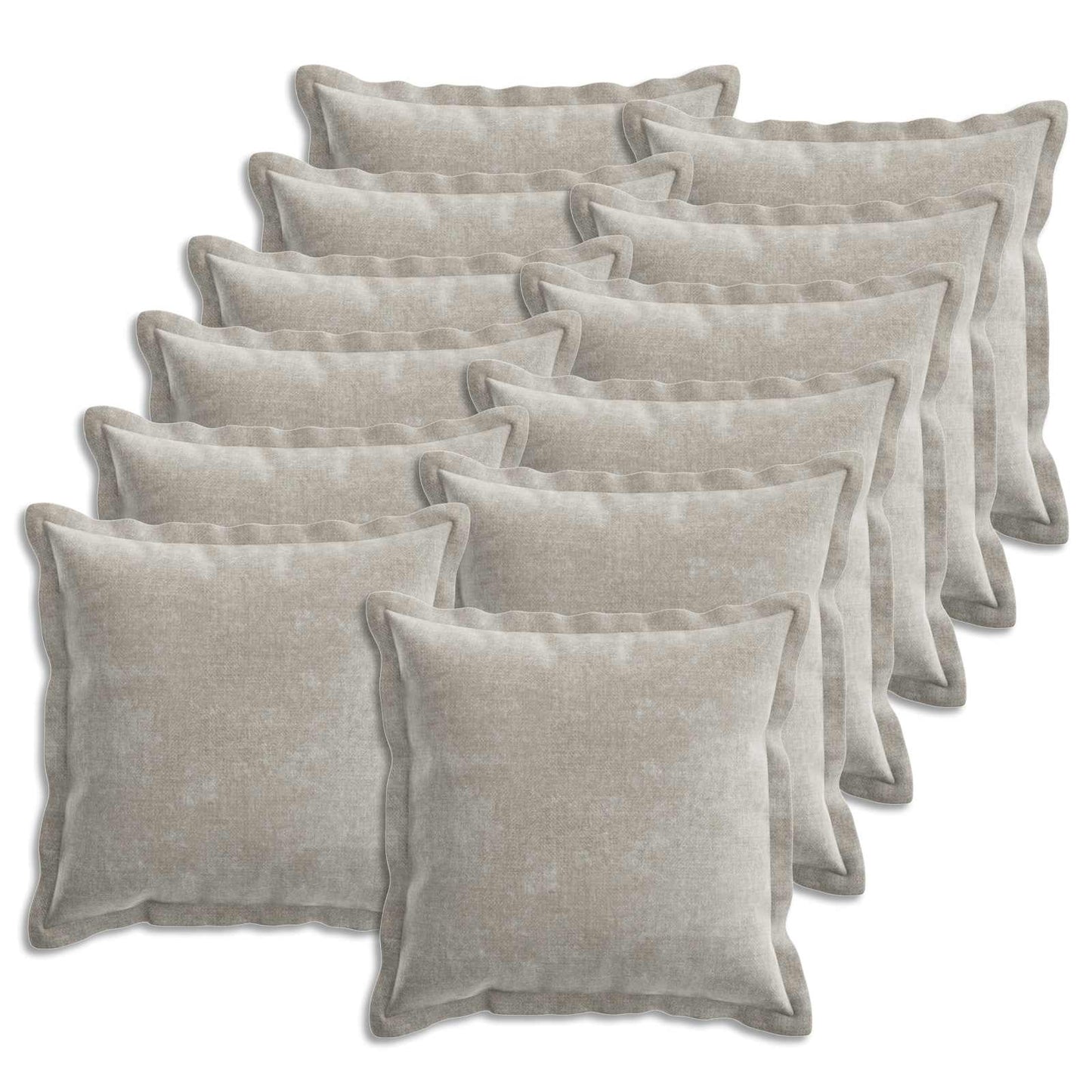 Kussensloop 12 st HOUTEN Lichtgrijs 50 x 50 cm Chenille Stof