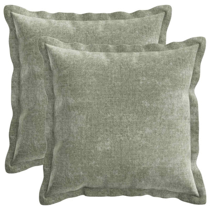 Kussensloop 2 st HOUTEN Groen 50 x 50 cm Chenille Stof