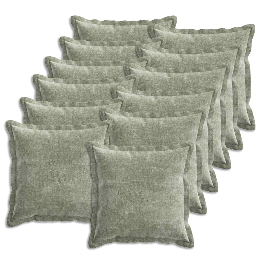 Kussensloop 12 st HOUTEN Groen 50 x 50 cm Chenille Stof