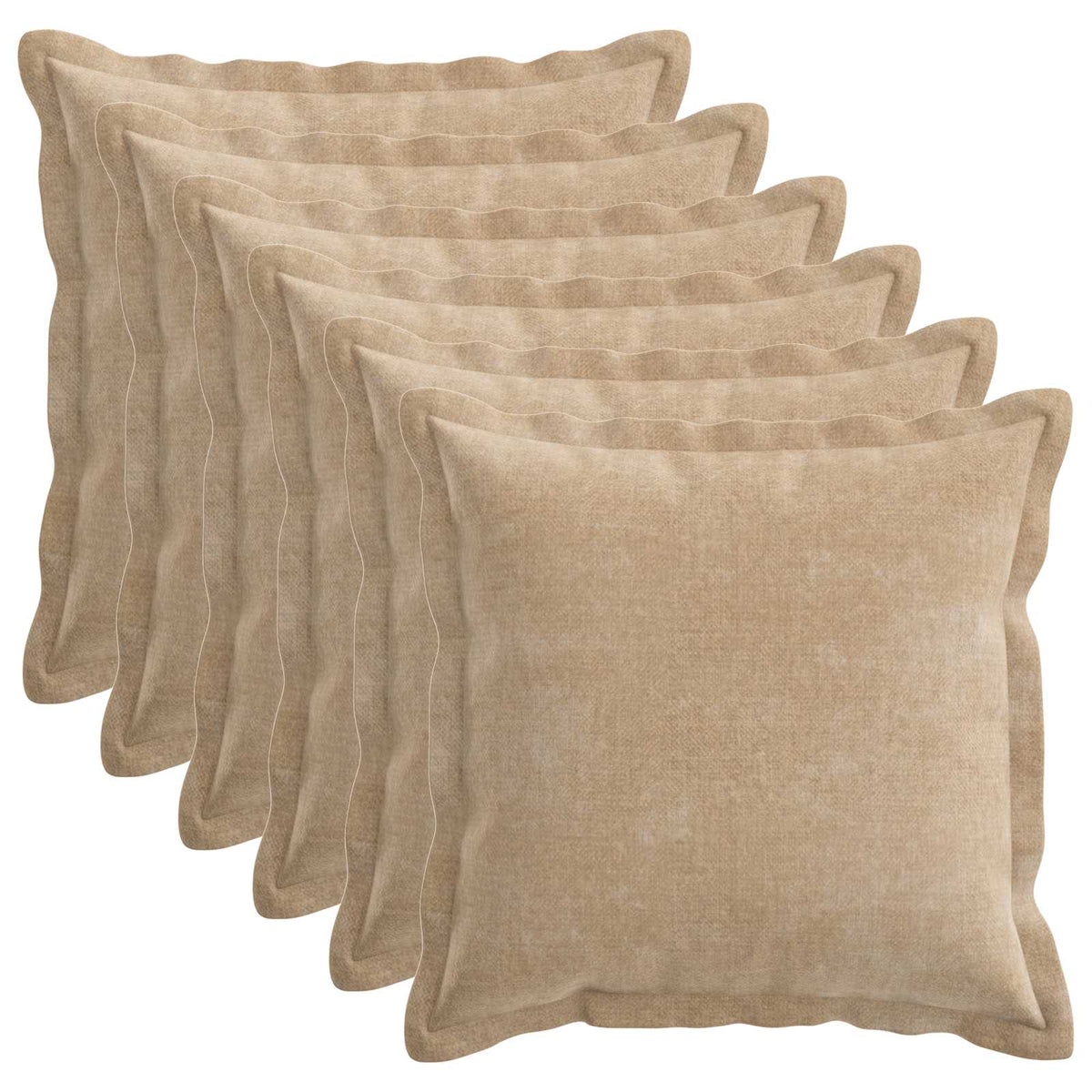 Kussensloop 6 st HOUTEN Taupe 50 x 50 cm Chenille Stof