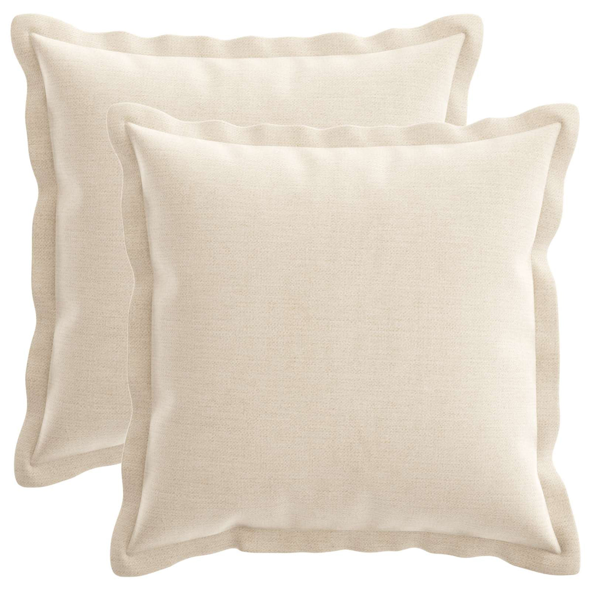 Kussensloop 2 st HOUTEN Crèmekleurig 50 x 50 cm Chenille Stof
