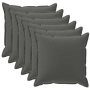 Kussensloop antraciet 6 st 50 x 50 cm polyester