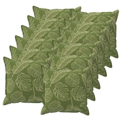 Kussensloop 12 st HOUTEN Bladontwerp 50 x 50 cm Polyester