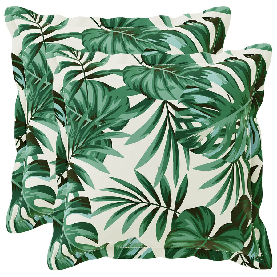 Kussensloop 2 st HOUTEN Bladpatroon 50 x 50 cm Polyester