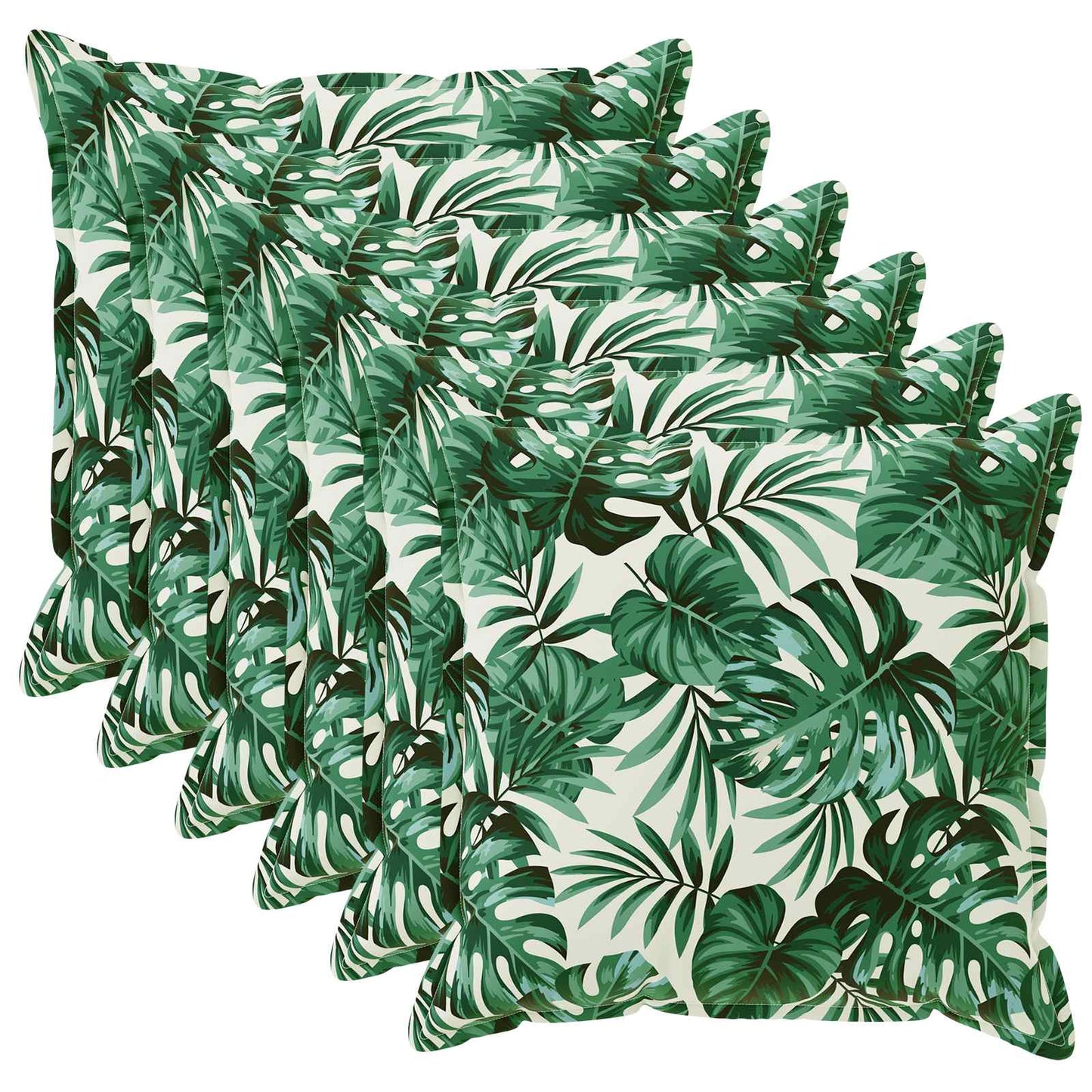 Kussensloop 6 st HOUTEN Bladpatroon 50 x 50 cm Polyester